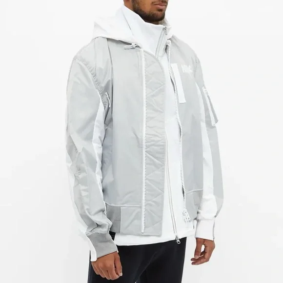NIKE x SACAI Layered Bomber Jacket CV5732-097 Men's size XL